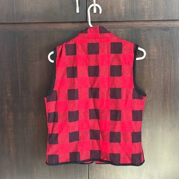 Racheal Buffalo Red Black Buffalo Plaid Vest Large - Picture 4 of 5